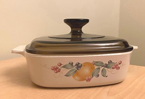 Plat design « Abundance » Corning Ware vintage de 1 L avec couvercle en verre Pyrex marron | Batterie de cuisine Mid-Century, Passe au four, Batterie de cuisine à collectionner - Etsy France