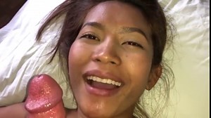 Hot Thai swallows cum