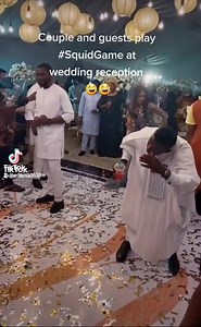 Couple and guests play #SquidGame at wedding reception. 😂😂😂 | Adom 106.3 FM