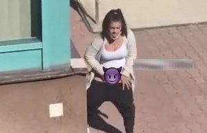 She Was In Heat: Chick Decided She Wanted To Rub One Out Before Clocking In!