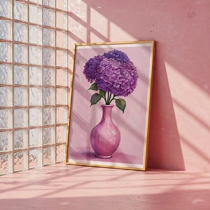 Hydrangea Wall Art , Flower Bouquet Digital Poster Print (instant Download) - Etsy Australia