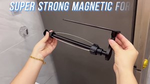 Magnetic Paper Towel Holder for Fridge-Great Adhesive Magnetic,One Hand Operable Paper Towel Holder,No Drill Wall Mount Hanging for Garage RV Kitchen (Black)