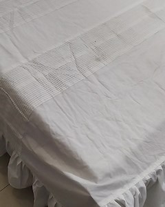 Pleated design with ruffled around four sides bed runner. 81/98 inches. Price-1250 taka | Home Ministry