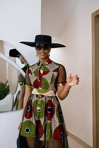 VALENTINA AFRICAN PRINT Button Mesh Dress [multicolor] - Etsy