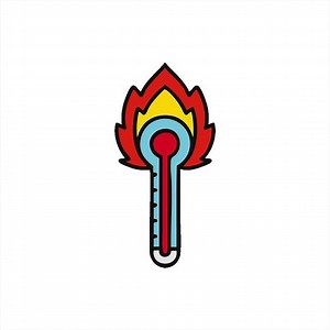 artistic cute cartoon of a glass thermometer