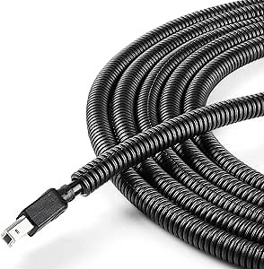 Split Wire Loom 1/4 Inch, 13FT Wire Protector Tubing for Cords, Black Flexible Wire Conduit Cover, Cord Protectors from Pets No Chew Electric Wire Cover