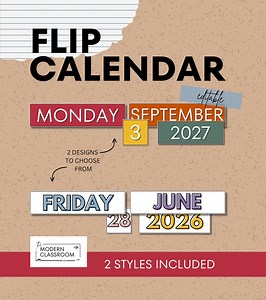 Flip Calendar | Editable | MODERN RAINBOW | Classroom Decor | Classroom Calendar | Calendar Display - Etsy
