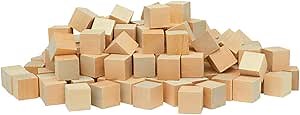 DIY Wood Cubes 1-inch, Pack of 500 Small Wooden Blocks for Crafts, STEM, Building, and Blank Wooden Dice, by Woodpeckers