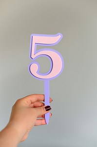 Number 5 Birthday Girl Five Cake Topper in Double Layered Acrylic, Laser Cut - Etsy Australia