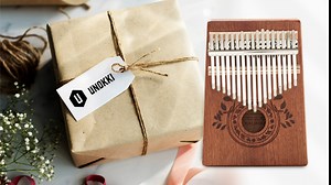 Kalimba 17 Key Thumb Piano with Ore Steel Tines, Portable Mahogany Mbira with Hard Case Instruction, Finger Covers & Tune Hammer, Gift for Kids, Adults, Men and Music Lovers (Chocolate Brown)