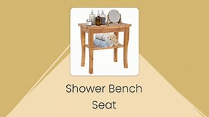 Shower Bench Seat - Bamboo Shower Chair, Shower Bench Stool with Shelf for Showers Bathroom Indoor & Outdoor, Natural