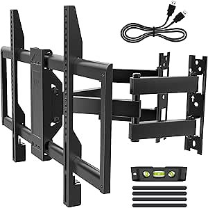 Corner TV Wall Mount for Most 32-70 Inch LED LCD Plasma Flat Screen Monitor up to 176lb VESA up to 600x400 with Full Motion Tilt Swivel Articulating 22" Extension 6 Arms Design