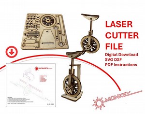 Working Unicycle Model Laser Cut File – 3mm Plywood Kit (digital Download) - Etsy Canada