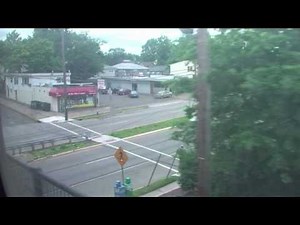 Onboard the New Jersey Transit train. Broadway, Fair Lawn, NJ to Pennsylvania Station, NYC, USA