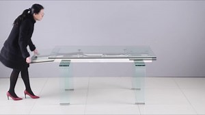 Milan Madeline Rectangular Glass Dining Table, White