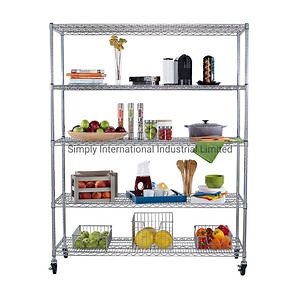 [Hot Item] 5-Tier Kitchen Storage Organizer Wire Shelving Unit Adjustable Metal Shelf Rack