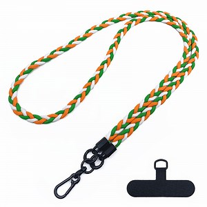 [Hot Item] Mixed Color Braided Rope Can Be Anticlinal Straddle Neck Thick Mobile Phone Lanyard