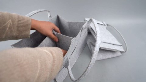 2 PCS Diaper Caddy Organizer with Handles and Dividers, Portable Baby Diaper Caddy, Foldable Baby Caddy Organizer, Practical Nursery Storage Bin, Felt Diaper Organizer for Diapers Wipes