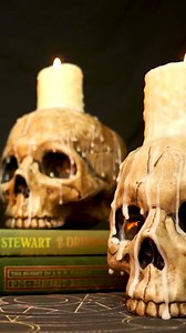 Need a quick Halloween DIY idea? 💀 Super Easy Dripping Skull Candles you can make right now! #wickedmakers | Wicked Makers