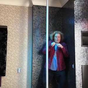 When you’re in Canada and your hotel room has a stripper pole but you don’t wanna get cooties. Not bad for a self tape, eh? #icecreamdance | Fortune Feimster