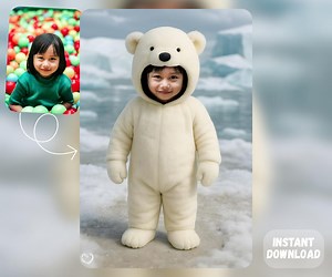 Toddler Photography Polar Bear Costume Backdrop | Kids Animal Photo Prop (digital Download) - Etsy Australia