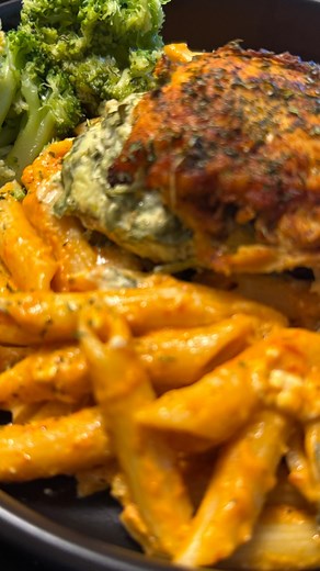 Stuffed Chicken breast over a Creamy Penne Pasta #SundayDinner #Sunday #dinner #stuffedchicken #foodie #eat # | Moodie Moonchild