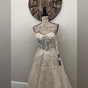 Sparkly corset prom dress, reception, ball gown, wedding or pageant evening gown