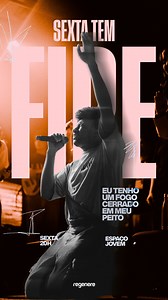 A melhor programação para sua sexta-feira é no FIRE! 🔥 😎 Já marca aí e chama geral pra colar com a gente e viver uma noite de adoração, comunhão e entrega! ⏰ 20h |📍Espaço Jovem da @igrejadeuseamoroficial 👉🏼 Chame seus amigos, compartilhe e venha com o coração aberto para o que Deus vai fazer! | Regenere