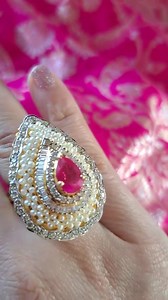 Ruby,Diamond & Keshia Pearl studded statement ring. #Chintamanis #Ruby #Pearl #Diamond #Gemstone #GemstoneJewelry #LoveGems | Chintamanis Jewellers | Facebook