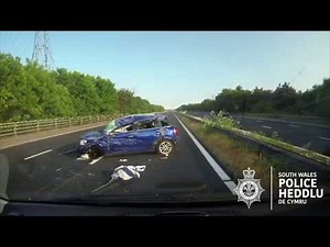 Car rolls on M4 after road rage incident