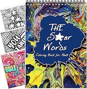 Adult Coloring Book for Adults Relaxation, Thick Paper Swear Words Cuss Words Spiral Bound Coloring Book for Women Relaxation Mindfulness Gift for Adults to Relieve Anxiety