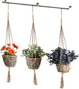 Amazon.com: Hanging Planter Hanger for Window Rod Length 43" Outdoor Hanger for Herb Garden Decorate Modern Planters Decor for Kitchen Bedroom Indoor Plants Pot Holder（Without Flower Pot） : Patio, Lawn & Garden