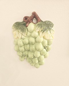 Plaque murale vintage en céramique, raisins et fruits - Etsy France