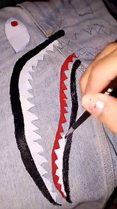 part 2 DIY BAPE SHARK SHORT HANDPAINTED CUSTOMIZE🖌️ #handpaintedcustomize #highlightseveryonefollowers | Ukay Handpainted