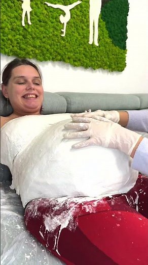 🤰 Belly casting kit pregnant ⏰ 24 HOURS 🤰 MOTHER in PLASTER on PREGNANT BELLY at 40 weeks 🖌️