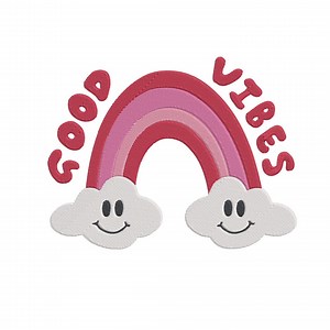 Rainbow Embroidery Design, Good Vibes Machine Embroidery File, Instant Download - Etsy