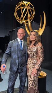 Backstage partners in crime. 💛 Law & Order stars - Mariska Hargitay & Christopher Meloni take a quick selfie backstage at the #77themmys. 🤩 | Law & Order: SVU Fans