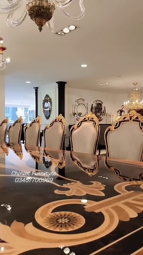 Luxury Diningset For order price and details 923457700969 #dining #diningdecor #diningdesign #luxurydining #luxuryfurniture #homeinterior #chiniotfurniture #furnituredesign #bridalbedroom #customisedfurniture | Chiniot Furniture