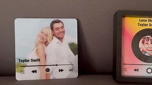 Custom Music Fridge Magnet with Photo Personalized Refrigerator Sticker Customized for Couple Boyfriend Girlfriend