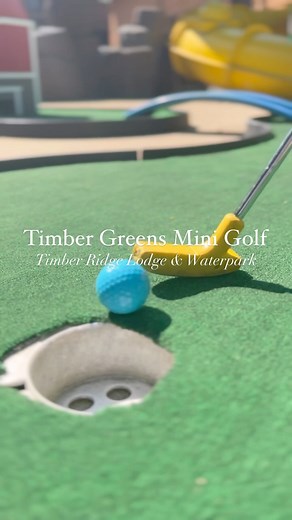 Our waterpark has mini golf!⛳️☀️ Timber Greens is beginner friendly and the perfect activity to add to your Timber Ridge vacation. Our mini golf is beginner friendly but presents a challenge to even experienced golfers! Be sure to ask our lifeguards about getting out on the course during your next visit | Timber Ridge Lodge & Waterpark | Facebook