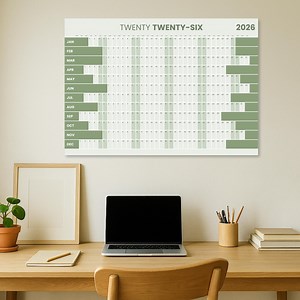 2026 Moss Green Wall Calendar • Printable Yearly Planner (digital Download) - Etsy Australia