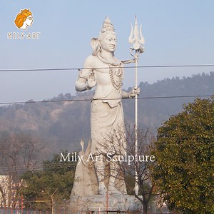 [Hot Item] Buy Trade Large 5m White Marble Stone Shiva Shakti Statue in Meditation