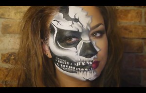 19K views · 210 reactions | Still needing Halloween makeup inspiration? Check out this video tutorial with Artdeco Cosmetics for the ultimate Half Skull face look! #mazayastores | Mazaya Stores | Facebook