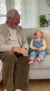 472K views · 20K reactions | When Baby Copies Grandpa’s Laugh 😂👶👴 Watch this adorable moment when our cute, blonde, chubby baby granddaughter copies Grandpa’s loud laugh perfectly! 😂👶👴 The two of them end up in a full-on laugh fit together, shaking on the sofa and spreading pure joy. Wholesome, funny, and heart-melting! ❤️ #FunnyBaby #GrandpaAndGrandchild #BabyLaugh #CuteBaby #FamilyShorts #ViralShorts #ToddlerLife #WholesomeComedy #Shorts | Baby Pet Films | Facebook