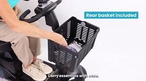 Vive Mobility Scooter for Adults - 4 Wheel Powered Electric Scooter w/Seat for Seniors - 400 lbs Capacity & Extended Range Battery w/Charger - Headlight, Basket & Extra Foot Space