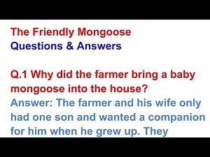 The Friendly Mongoose | Question Answer | A Pact With The Sun | NCERT English Class 6 | Chapter 2
