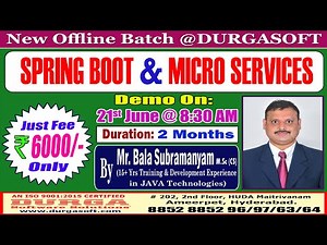 SPRING BOOT & MICRO SERVICES Offline Training @ DURGASOFT