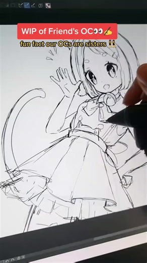 Our wifi router broke so uploading this from a Hotspot 🥲👍 OC art for a friend! she's feeling sad & her bday was recently so I need to finish. I hope she doesn't see this but who knows 😹💗 #ocart #animedigitalart #mangadrawing #kawaiidrawing