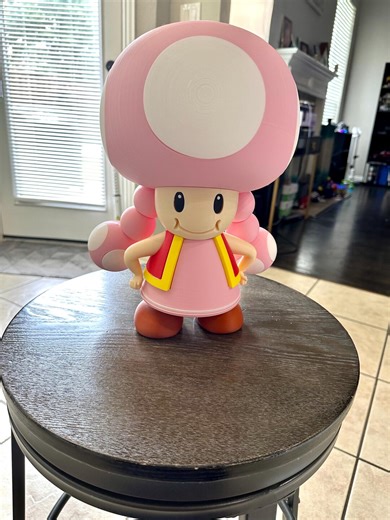 3D Printed Toadette Figure: Mario Fan Art Display, Nintendo Decor - Etsy