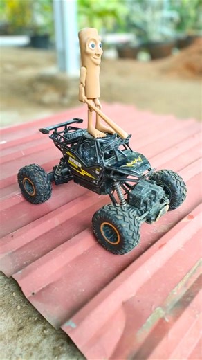 The RC car is traversing different types of roofs made of corrugated galvanized iron (CGI) #rccar